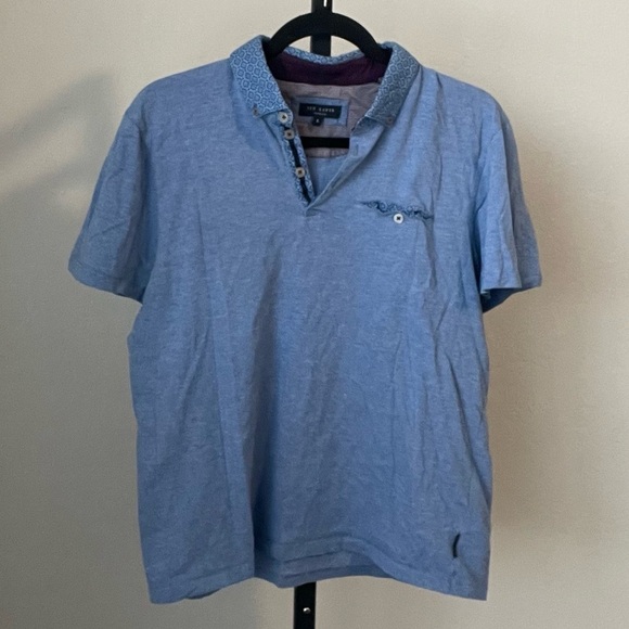 Ted Baker Blue Polo with Buttons Size 5 (Extra Large) - Picture 1 of 4